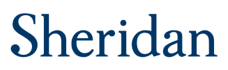Sheridan College navy wordmark